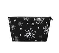 Navidad Copo de Nieve Negro Invierno, Bolsa de artículos de tocador Bolsa de Maquillaje Bolsa de cosméticos Bolsa de artículos de tocador de Viaje portátil