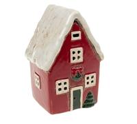 Navidad Cornish Village Pottery Lantern Red House