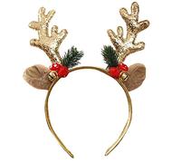 Navidad Cuernos Diadema, Diadema De Cuernos De Reno Navideño, Diademas Cuerno Reno Navidad Con Lentejuelas Y Orejas, Para Niños Adultos Fiesta De Disfraces De Navidad Cumpleaños