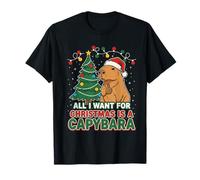 Navidad de carpinchos Retro Todo lo Que Quiero es un carpincho Divertido Camiseta