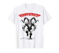 Navidad de Krampusnacht Se Acerca la Noche de Krampus: Espeluznante Navidad Camiseta gráfica económica, Hombre, Blanco, S