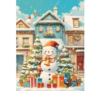Navidad DecoracióN Diamond Painting Casa Adultos Kits, DIY Árbol de Navidad Manualidades Adultos Pintura De Diamante, Redonda Full Drill Diamante Art, Invierno DecoracióN Hogar 45x60cm u-74