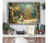 Navidad Diamond Painting Adultos Muñeco de nieve Diamond Painting Kit Completo, DIY 5D Manualidades Niños kit Punto de Cruz Cristal Pintura De Diamante Pintar por Numeros , Home Decor 70x90cm 0M-1375