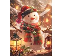 Navidad Diamond Painting Adultos NiñOs Avellanas Kits, Diamond Painting Muñeco de nieve Principiantes, Redonda Full Drill Diamante Art, Invierno Decoracion Navidad Regalo 90x120cm u-503