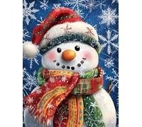 Navidad Diamond Painting Adultos NiñOs Copos de nieve Kits, Diamond Painting Muñeco de nieve Principiantes, Redonda Full Drill Diamante Art, Invierno Decoracion Navidad Regalo 20x30cm u-418