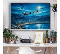 Navidad Diamond Painting Adultos Paisaje Diamond Painting Kit Completo, DIY 5D Manualidades Niños kit Punto de Cruz Cristal Pintura De Diamante Pintar por Numeros Para Home Decoration 80x100cm 0M-1345