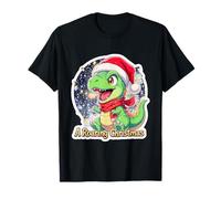 Navidad Dino T-Rex Dragón Desea Roaring Christmas Camiseta