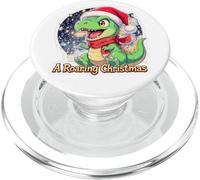 Navidad Dino T-Rex Dragón Desea Roaring Christmas PopSockets PopGrip para MagSafe