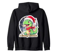 Navidad Dino T-Rex Dragón Desea Roaring Christmas Sudadera con Capucha