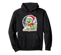 Navidad Dino T-Rex Dragón Desea Roaring Christmas Sudadera con Capucha