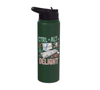 Navidad divertida con computadora para expertos en TI Stainless Steel Insulated Water Bottle