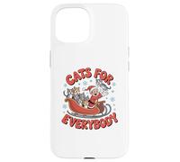 Navidad Divertida con Gatos para Todos, Trineo de Papá Noel, Amante de los Gatos Carcasa para iPhone 15