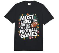 Navidad Divertida con más probabilidades de Ver Todos los Juegos de fútbol Comfort Colors Adult Heavyweight T-Shirt