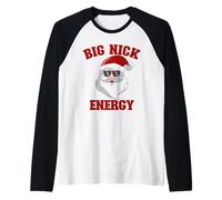 Navidad Divertida de Santa Claus Big Nick Energy Camiseta Manga Raglan