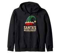 Navidad Divertida de Santa's Mixologist Elf Bartender Sudadera con Capucha