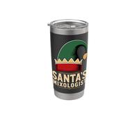 Navidad divertida de Santa's Mixologist Elf Bartender Vaso térmico de acero inoxidable de doble pared