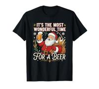 Navidad, el Momento más Maravilloso para una Cerveza, Divertida Navidad de Papá Noel Camiseta