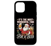 Navidad, el Momento más Maravilloso para una Cerveza, Divertida Navidad de Papá Noel Carcasa para iPhone 12/12 Pro
