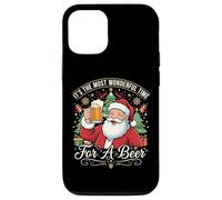 Navidad, el Momento más Maravilloso para una Cerveza, Divertida Navidad de Papá Noel Carcasa para iPhone 12/12 Pro