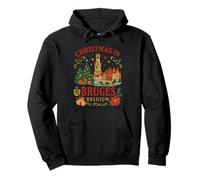 Navidad en Brujas Bélgica Vacaciones Viaje Turístico Souvenir Sudadera con Capucha