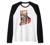 Navidad en el Faro del Estado de Rhode Island del océano Camiseta Manga Raglan