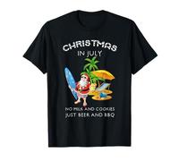 Navidad En Julio Palm Tree Beach Verano Hawaii Santa Camiseta
