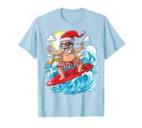 Navidad en julio Santa Hawaiian Surfing T Shirt Summer Surf Camiseta
