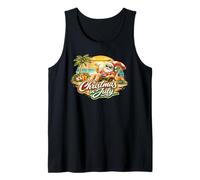 Navidad en Julio Santa Tropical Beach Sunset Escena Camiseta sin Mangas