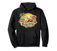 Navidad en Julio Santa Tropical Beach Sunset Escena Sudadera con Capucha