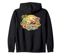 Navidad en Julio Santa Tropical Beach Sunset Escena Sudadera con Capucha