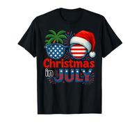 Navidad en julio verano playa Hawaii Santa USA bandera hombre Camiseta