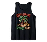 Navidad en julio Vibes Only Palm Tree Summer Beach Kids Camiseta sin Mangas