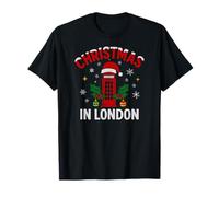 Navidad en Londres, Cabina telefónica Festiva con Copos de Nieve Camiseta