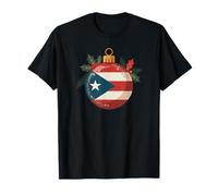 Navidad en Puerto Rico Bandera Isla de Vacaciones Camiseta