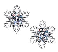 Navidad estilo femenino personalidad copo de nieve semental invierno pendientes diamante mal de ojo pendientes para, talla única, Aleación de cobre, Sin piedra preciosa