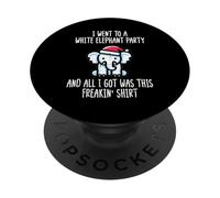 Navidad fue a Fiesta de Elefante Blanco Navidad Hombres Mujeres niños PopSockets PopGrip Adhesivo
