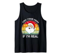 Navidad Funny Retro Santa Ask Your mom if I'm Real Sweater Camiseta sin Mangas