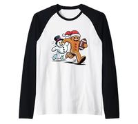 Navidad Fútbol Americano Hombre Pan de Jengibre Muñeco de Nieve Niños Hombres Camiseta Manga Raglan