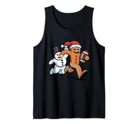 Navidad Fútbol Americano Hombre Pan de Jengibre Muñeco de Nieve Niños Hombres Camiseta sin Mangas