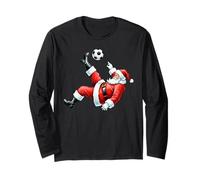 Navidad Fútbol Papá Noel Jugar Fútbol Bola Navidad Niños Manga Larga