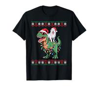 Navidad Great Pyrenees T-Rex Dinosaurio Camiseta