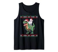Navidad Great Pyrenees T-Rex Dinosaurio Camiseta sin Mangas