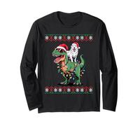 Navidad Great Pyrenees T-Rex Dinosaurio Manga Larga