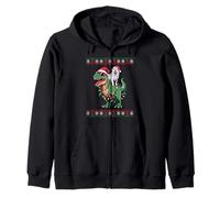 Navidad Great Pyrenees T-Rex Dinosaurio Sudadera con Capucha