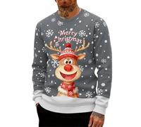 Navidad Hombre Navideños Feo Gracioso Christmas Manga Larga Sweater Men Invierno Tops de y de Nieve Regalo Ideal para Navidad Estilo Divertido y Elegante