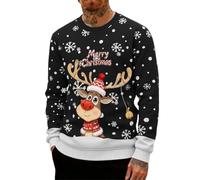 Navidad Hombre Navideños Feo Gracioso Christmas Manga Larga Sweater Men Invierno Tops de y de Nieve Regalo Ideal para Navidad Estilo Divertido y Elegante