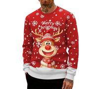 Navidad Hombre Navideños Feo Gracioso Christmas Manga Larga Sweater Men Invierno Tops de y de Nieve Regalo Ideal para Navidad Estilo Divertido y Elegante/2026