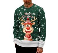 Navidad Hombre Navideños Feo Gracioso Christmas Manga Larga Sweater Men Invierno Tops de y de Nieve Regalo Ideal para Navidad Estilo Divertido y Elegante/2026