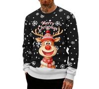 Navidad Hombre Navideños Feo Gracioso Christmas Manga Larga Sweater Men Invierno Tops de y de Nieve Regalo Ideal para Navidad Estilo Divertido y Elegante