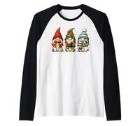 Navidad jardín gnomos Diente Divertido odontología Camiseta Manga Raglan